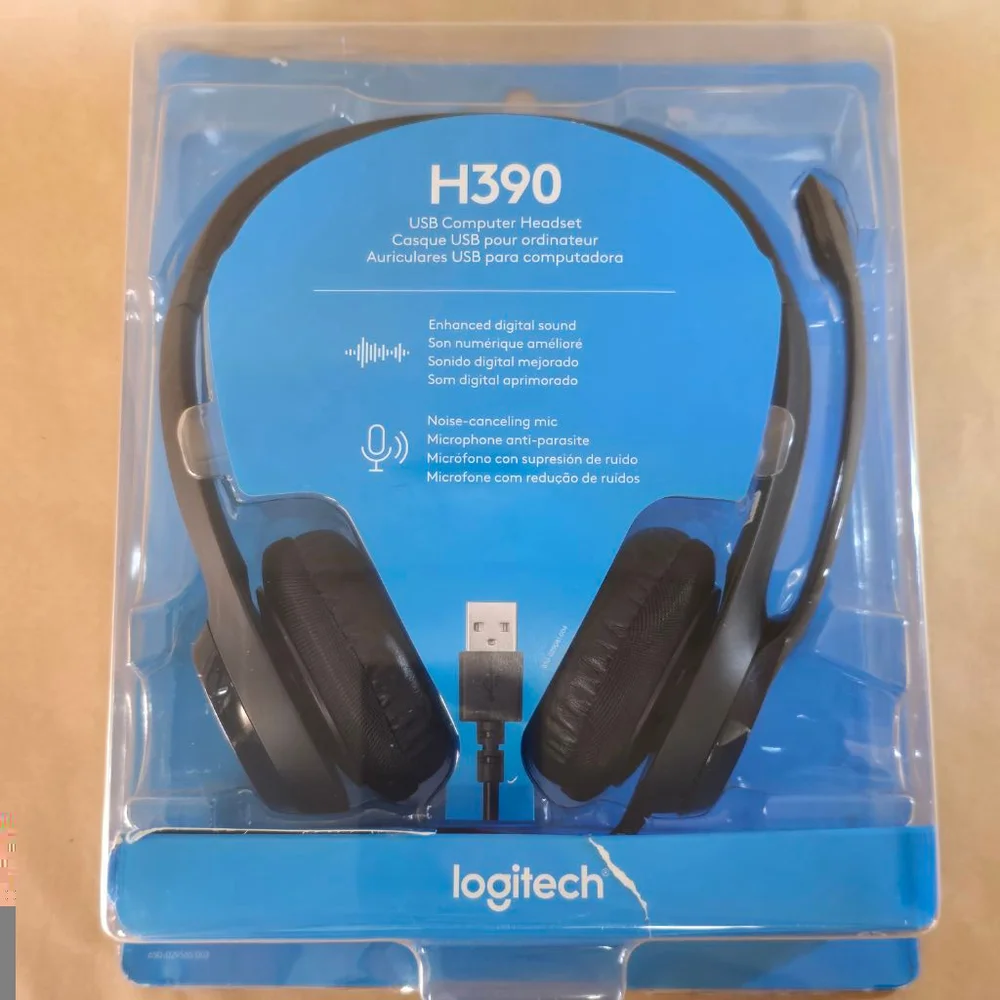 Brand New Logitech H390 Over-Head Comfort USB Headset - Conference Teams Zoom